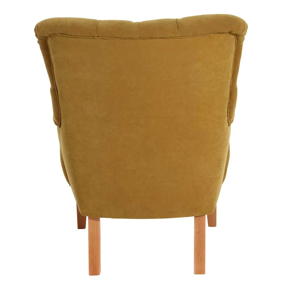 Wohnzimmer Sessel in Gelb Veloursbezug - Rosario