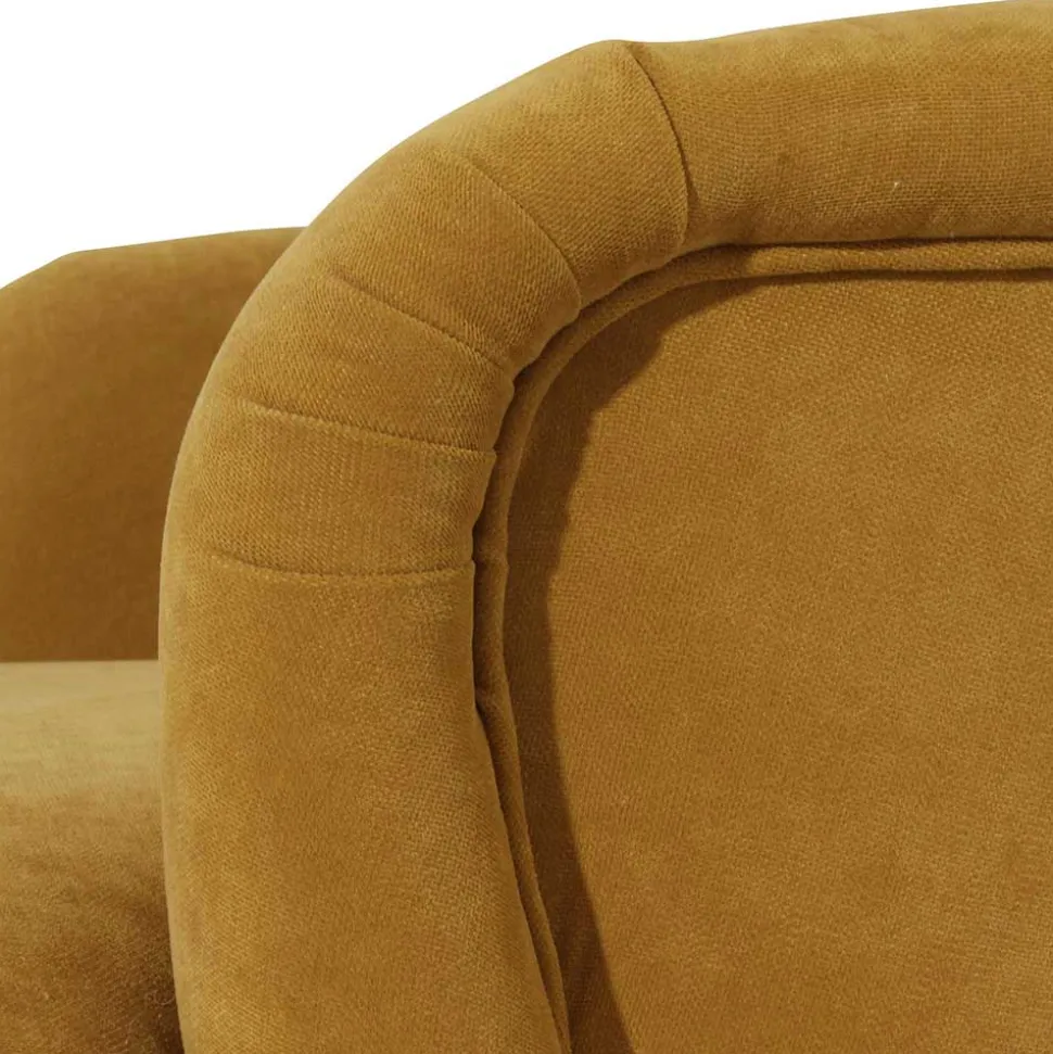 Wohnzimmer Sessel in Gelb Veloursbezug - Rosario