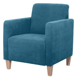 Wohnzimmer Sessel in Petrol Veloursbezug - Miragda