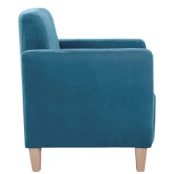 Wohnzimmer Sessel in Petrol Veloursbezug - Miragda