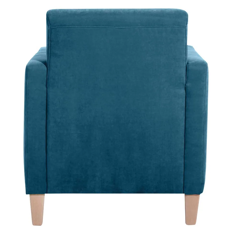 Wohnzimmer Sessel in Petrol Veloursbezug - Miragda