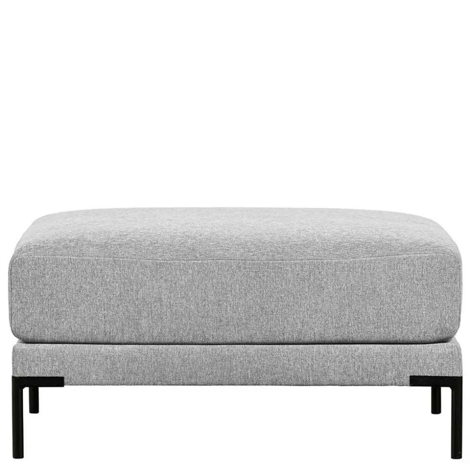 Wohnzimmer Stoffhocker in Hellgrau - Horedion