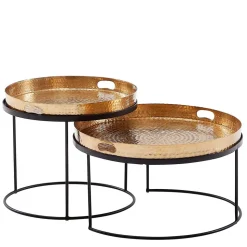 Wohnzimmer Tablett-Tische in Gold - Viborg (zweiteilig)