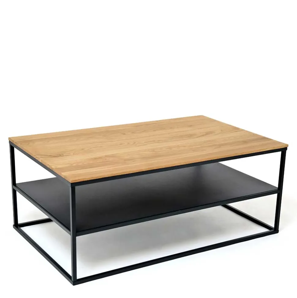 Wohnzimmer Tisch aus Eiche massiv & Metall - Sisam