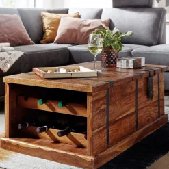 Wohnzimmer Truhentisch mit Weinregal - Ovalle