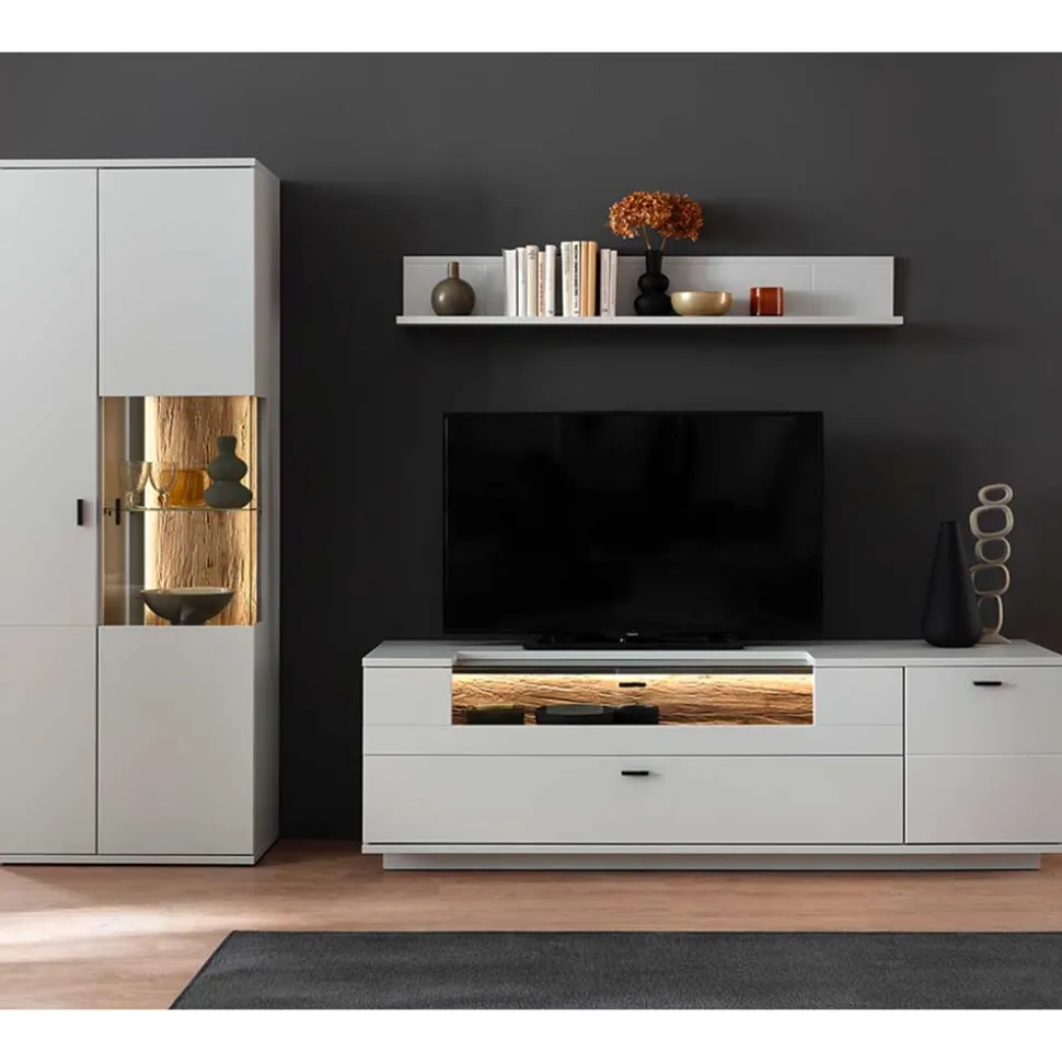 Wohnzimmer TV Anbauwand 270 cm breit - Apulco (dreiteilig)