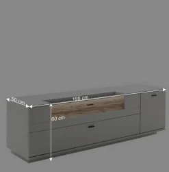 Wohnzimmer TV Anbauwand 270 cm breit - Apulco (dreiteilig)