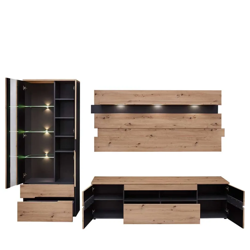 Wohnzimmer TV Anbauwand in Wildeiche - Kuetra (dreiteilig)