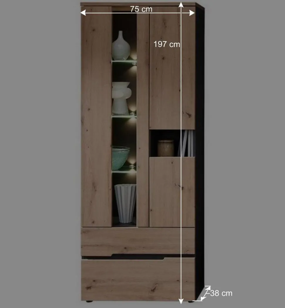 Wohnzimmer TV Anbauwand in Wildeiche - Kuetra (dreiteilig)