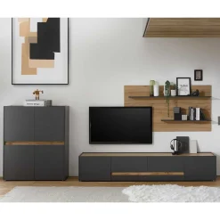 Wohnzimmer TV Anbauwand Kombi - Ahilav (dreiteilig)