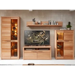 Wohnzimmer TV Anbauwand Möbelset - Amyonta (vierteilig)