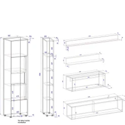 Wohnzimmer TV-Anbauwand Set - Ahilav (sechsteilig)