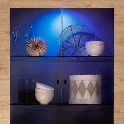 Wohnzimmer Vitrine im Eiche Dekor - Rodonda