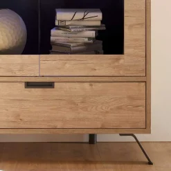 Wohnzimmer Vitrine im Eiche Dekor - Rodonda