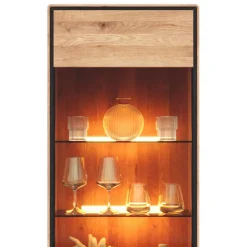 Wohnzimmer Vitrine mit Hirnholz Applikation - Shipper