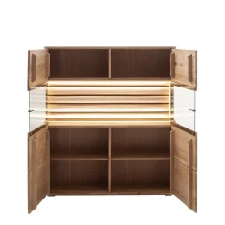 Wohnzimmer Vitrinenschrank in Asteiche Hell - Azzurian