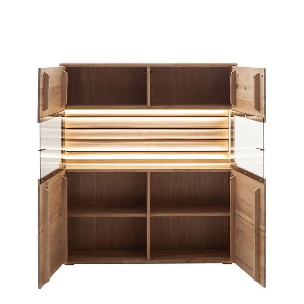 Wohnzimmer Vitrinenschrank in Asteiche Hell - Azzurian