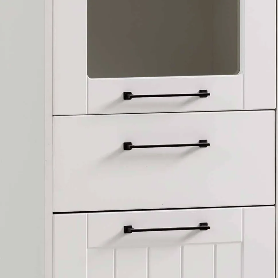 Wohnzimmer Vitrinenschrank in Weiß - Cabinda