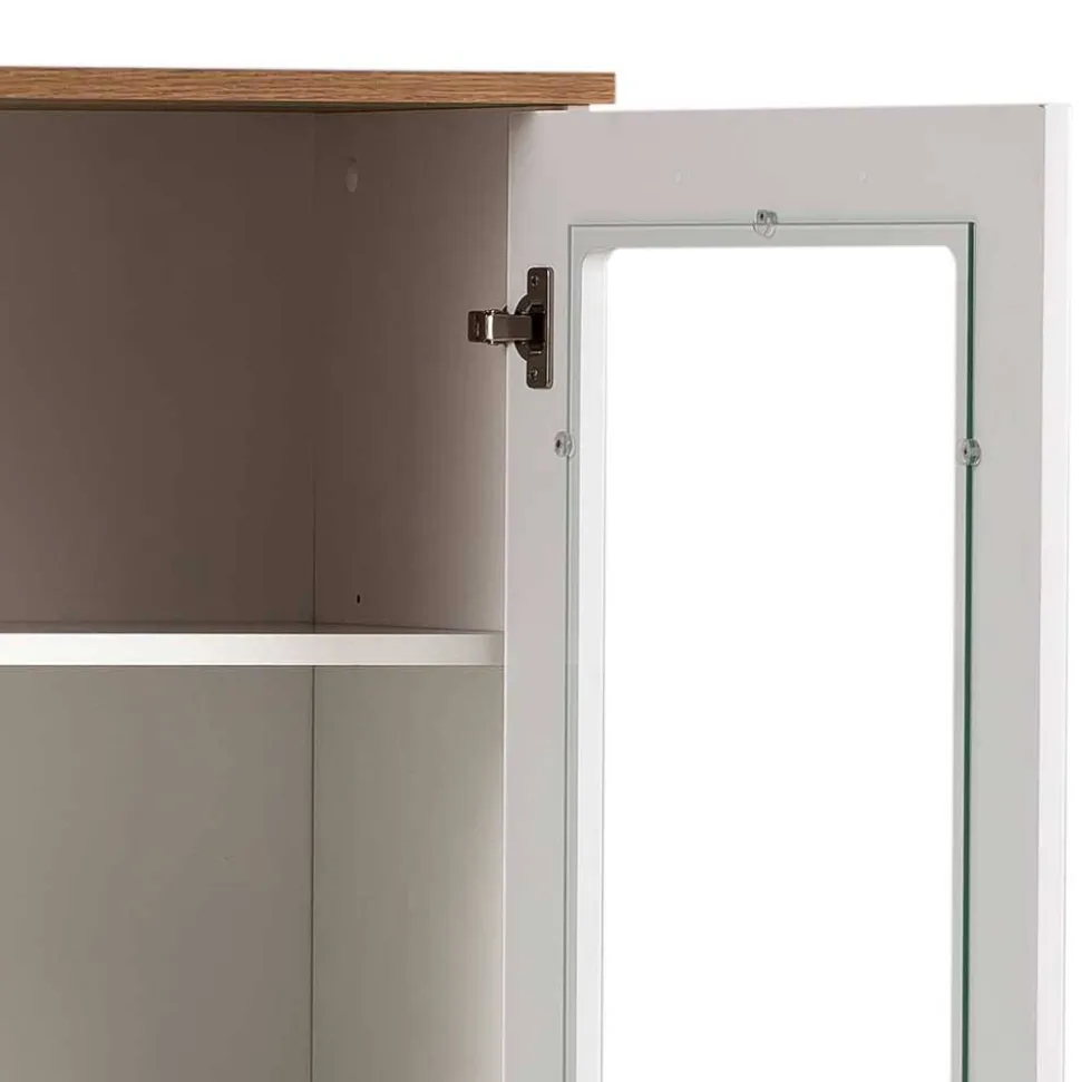 Wohnzimmer Vitrinenschrank in Weiß - Cabinda