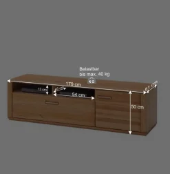 Wohnzimmer Wohnwand Athias aus Kernbuche (vierteilig)