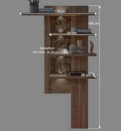 Wohnzimmereinrichtung Wohnwand Set - Cassna (dreiteilig)