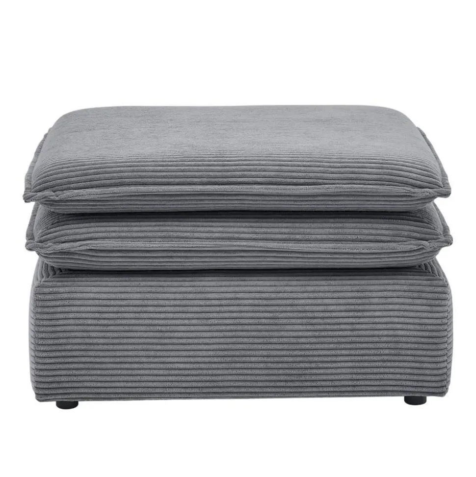 Wohnzimmerhocker in Anthrazit Breitcord - Ruffos