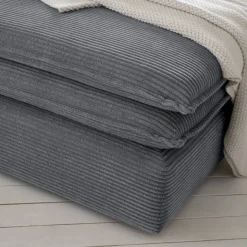 Wohnzimmerhocker in Anthrazit Breitcord - Ruffos