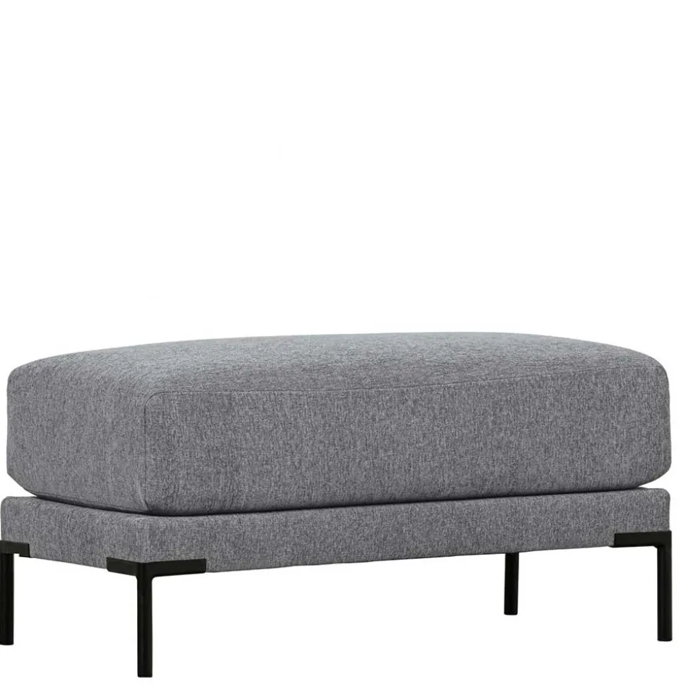 Wohnzimmerhocker in Jeansblau Chenille - Imonas