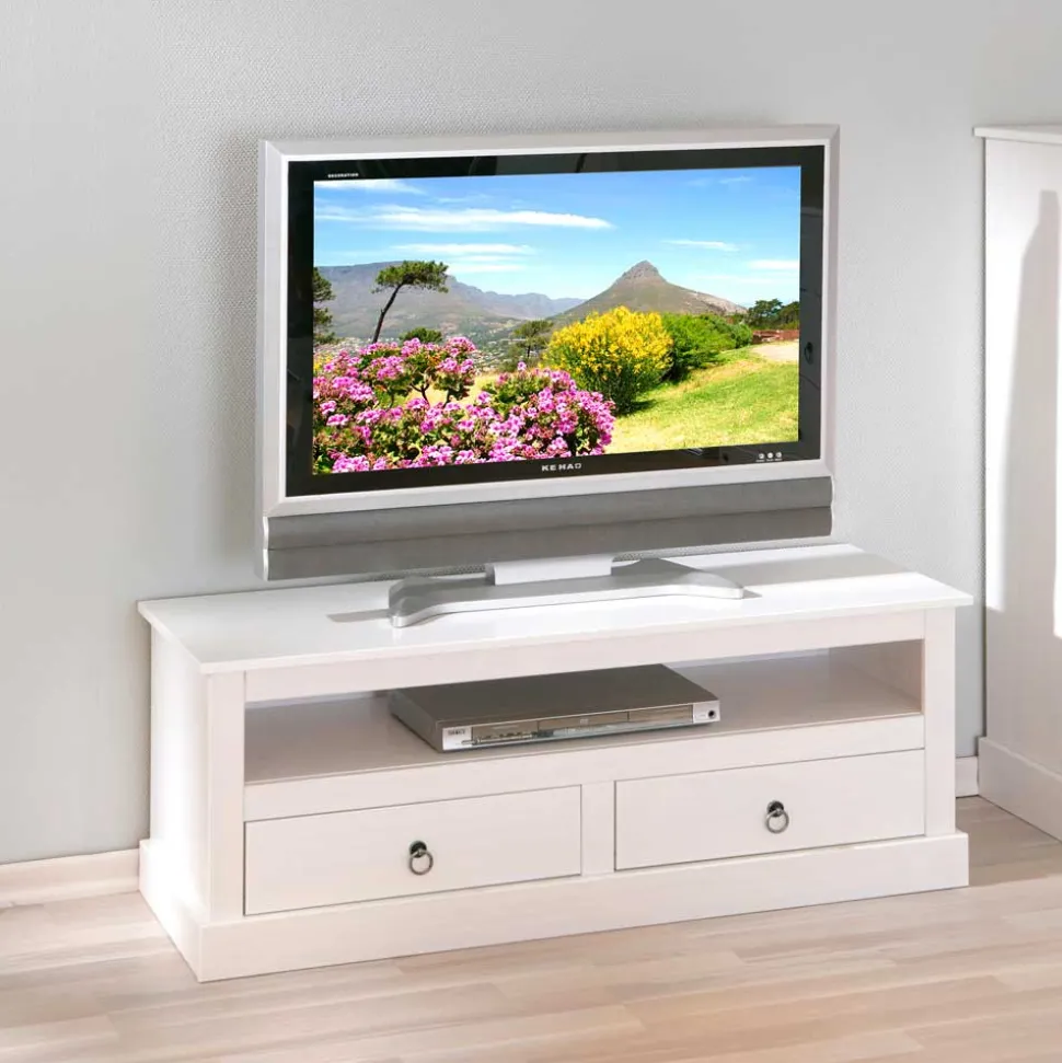 Wohnzimmermöbel Set Rosanna in Weiß (vierteilig)