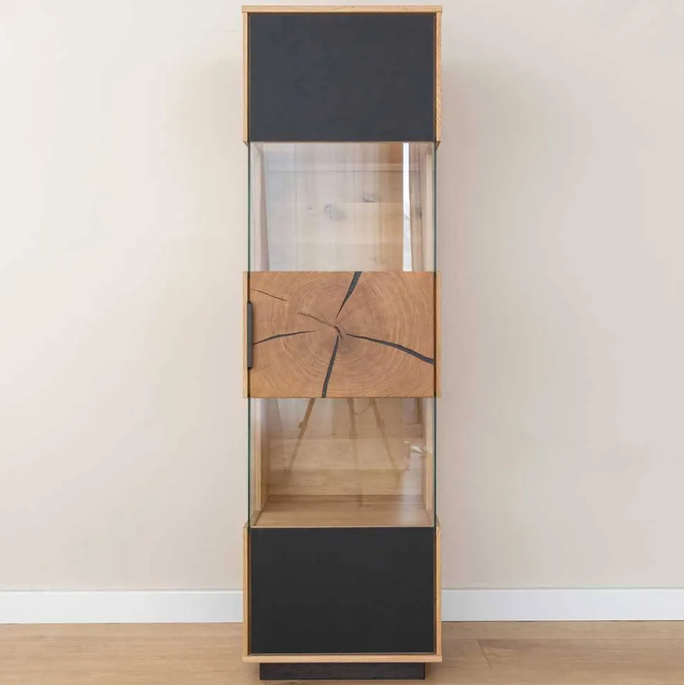 Wohnzimmerschrank aus Eiche und Glas - Masicuri
