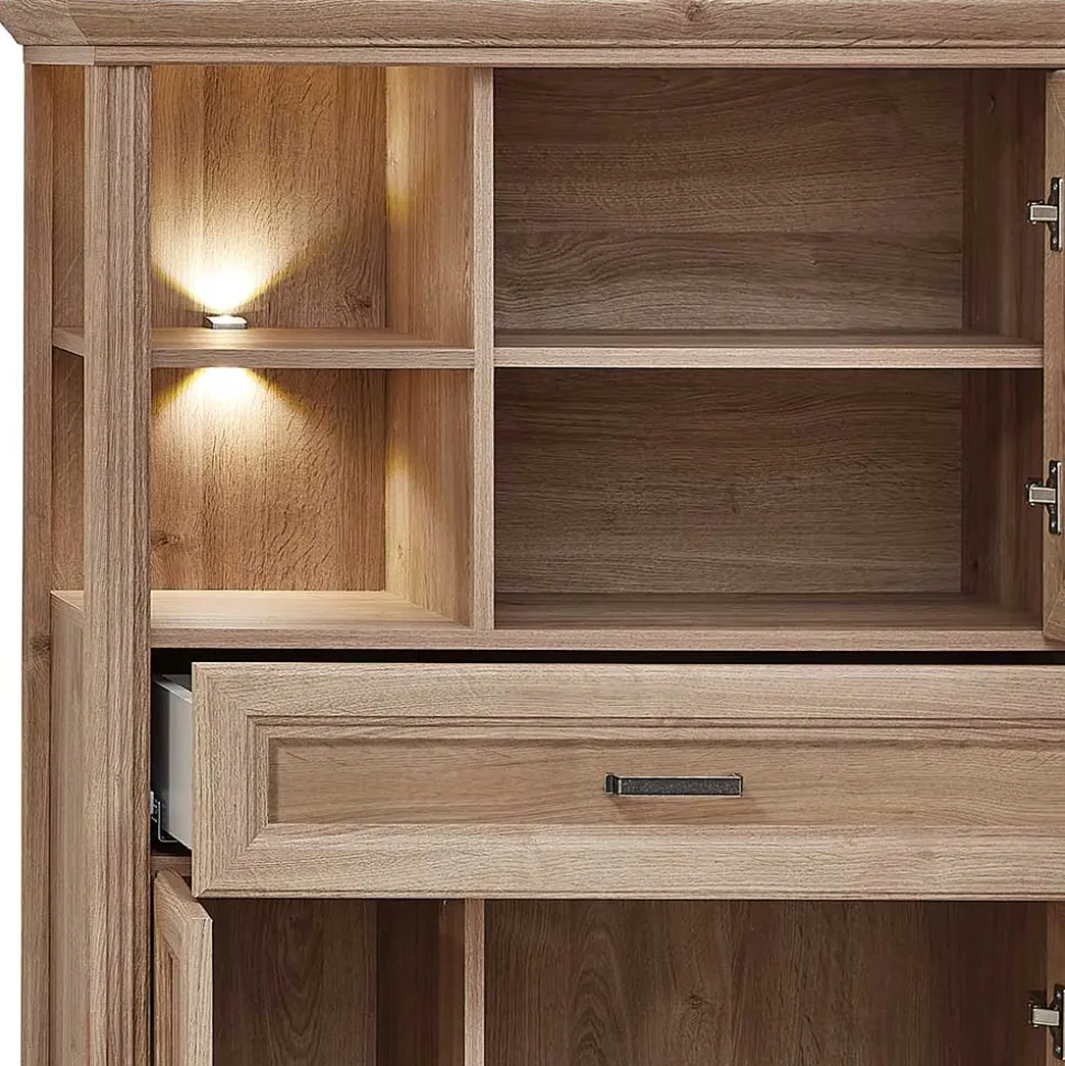 Wohnzimmerschrank in Eiche Optik mit LED - Barack