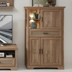 Wohnzimmerschrank in Eiche Optik mit LED - Barack