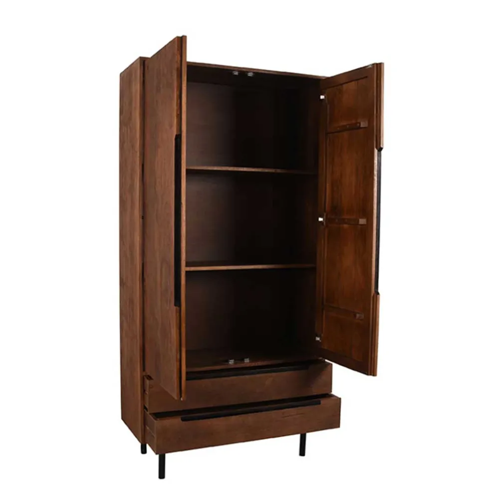 Wohnzimmerschrank in Mangoholz Dunkelbraun - Enija