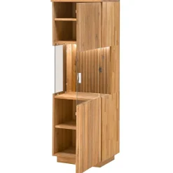 Wohnzimmerschrank in Wildeiche Bianco mit Glas - Nelsons