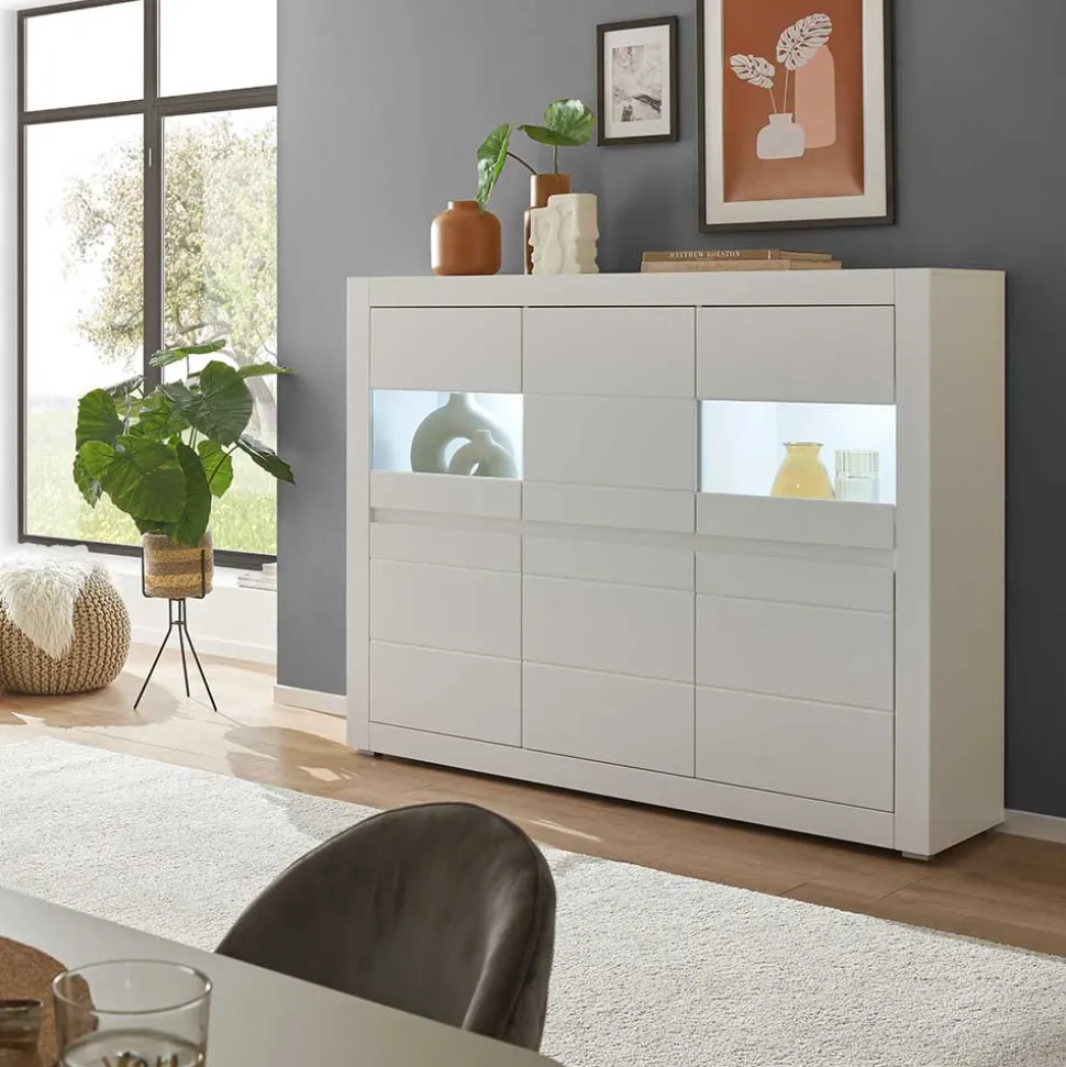 Wohnzimmerschrank mit Glaseinsätzen - Ilana