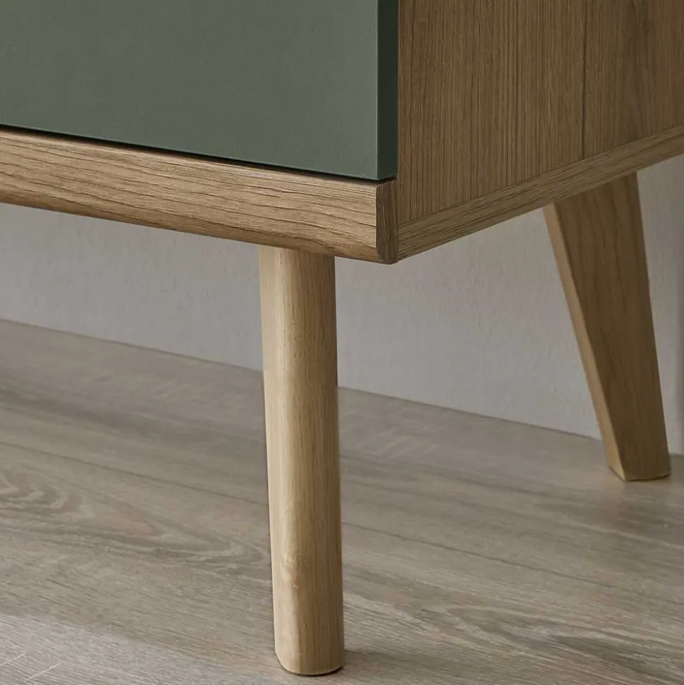 Wohnzimmerschränke & Regal in Graugrün - Oliva (vierteilig)