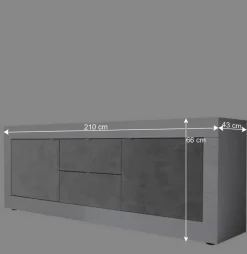 Wohnzimmerschränke in Beton Optik - Narandu (zweiteilig)