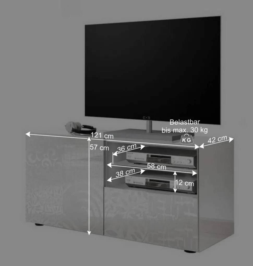 Wohnzimmerschränke in Hochglanz - Vascaub (dreiteilig)