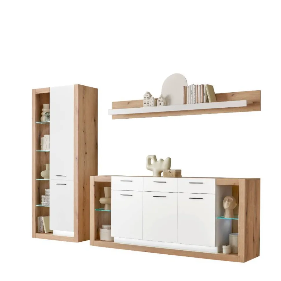 Wohnzimmerschränke und Wandboard Set - Adejano (dreiteilig)