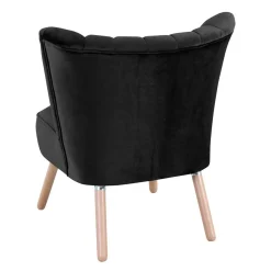 Wohnzimmersessel in Schwarz Samtvelours - Vulias