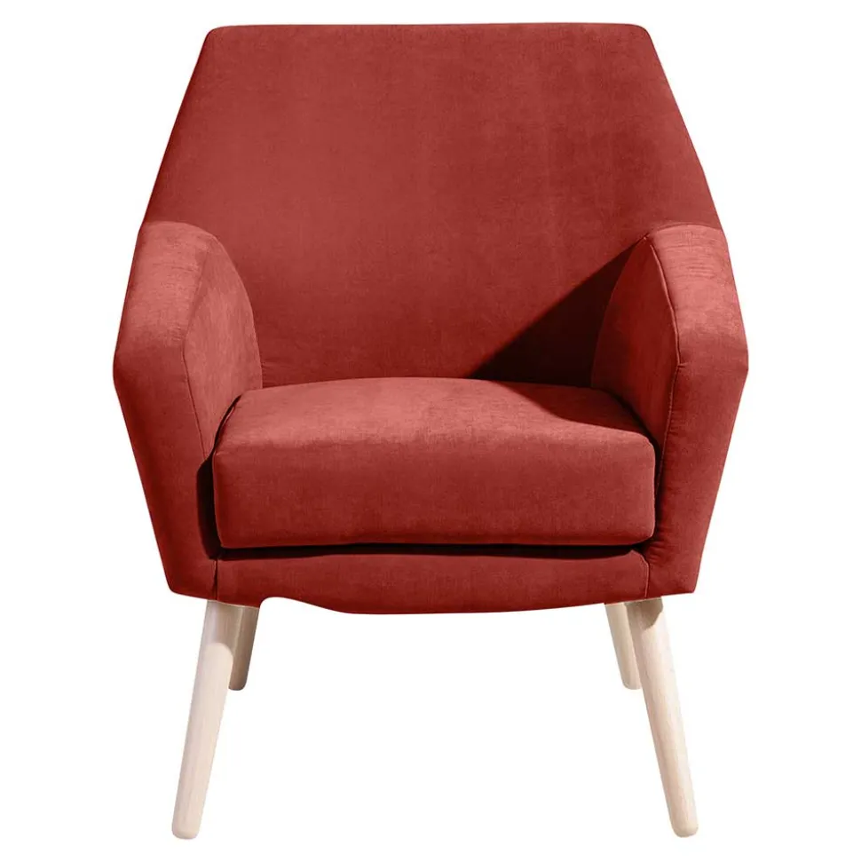 Wohnzimmersessel in Terracotta Velours - Emjada