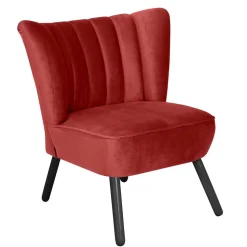 Wohnzimmersessel in Ziegelrot und Schwarz - Tessini