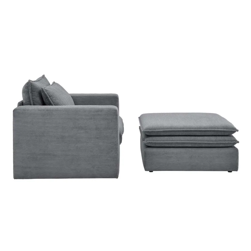 Wohnzimmersessel und Hocker Set - Ruffos (zweiteilig)