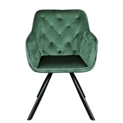 Wohnzimmerstuhl mit Armlehnen in Grün Samt - Relindo