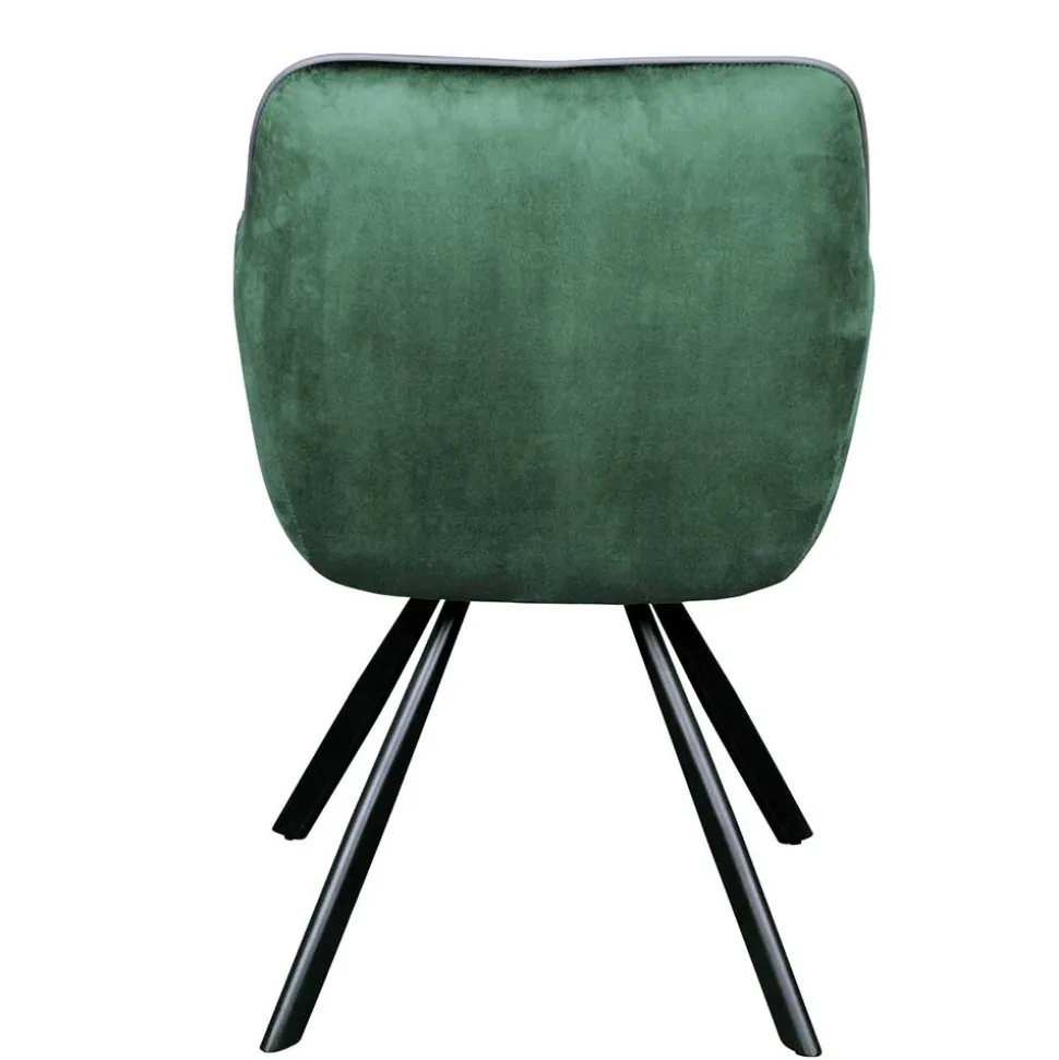 Wohnzimmerstuhl mit Armlehnen in Grün Samt - Relindo