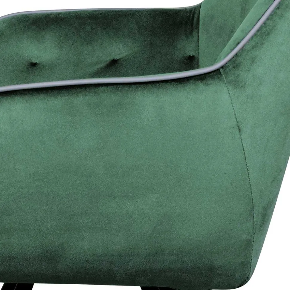 Wohnzimmerstuhl mit Armlehnen in Grün Samt - Relindo