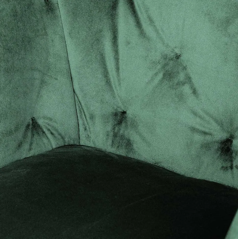 Wohnzimmerstuhl mit Armlehnen in Grün Samt - Relindo