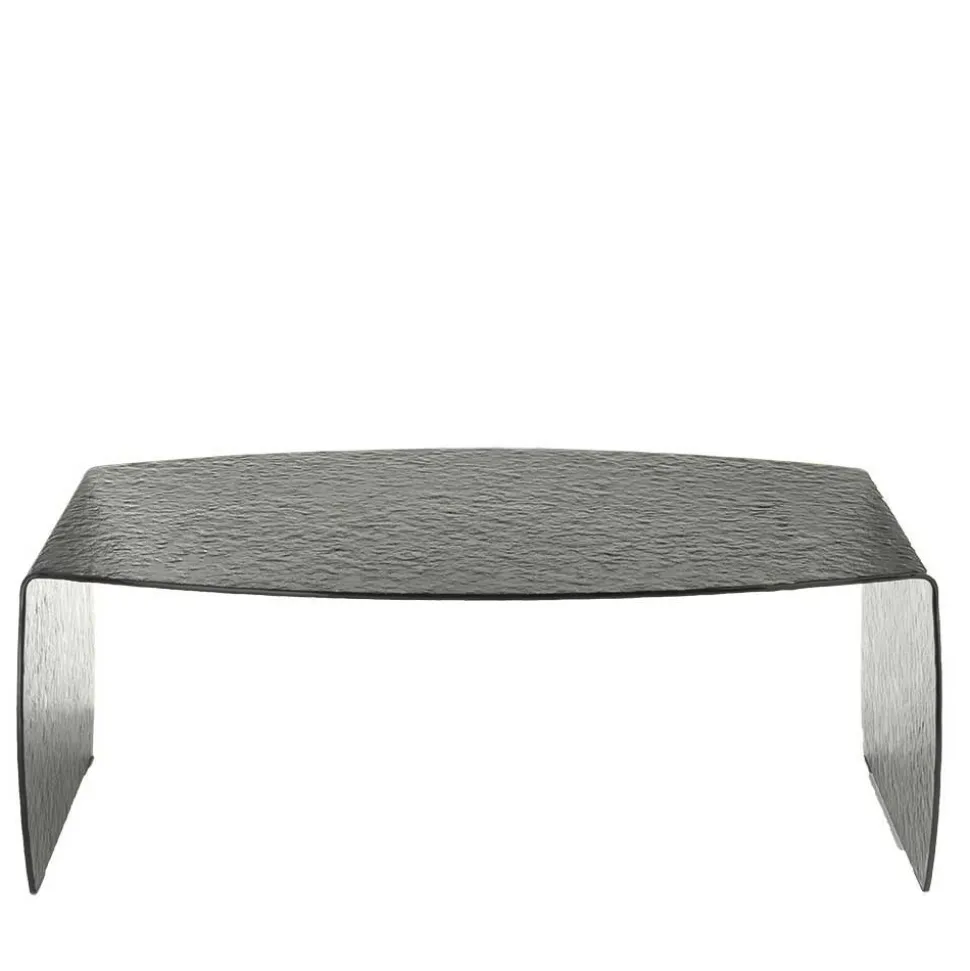 Wohnzimmertisch aus Rauchglas mit Struktur - Crimas