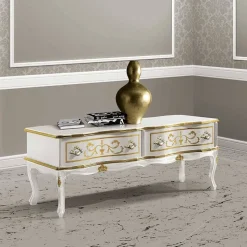 Wohnzimmertisch in Cremeweiß mit Gold - Ilovina