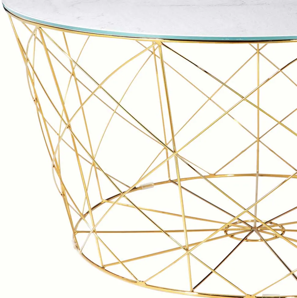 Wohnzimmertisch in Marmoroptik & Gold - Tocachy